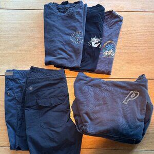 Mens Small Roark Bundle - 3 Black Shirts, 2 Shorts, 1 Palace Sweatshirt